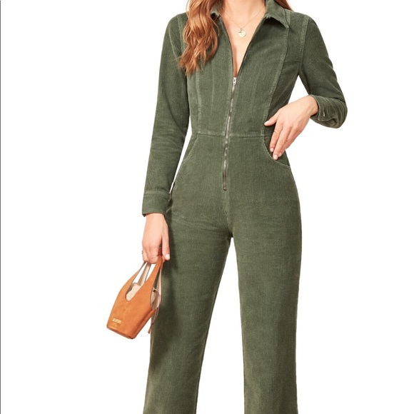 Reformation Pants - Reformation Carolina Jumpsuit size 10 corduroy